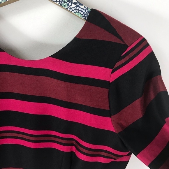 DRAPER JAMES Striped 3/4 Sleeve Fit Flare Dress 6 - Picture 7 of 14